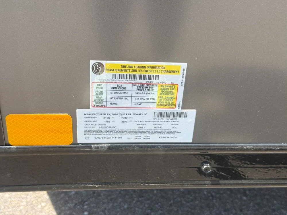 7 x 14 Look Trailers ST DLX Flat Top V Nose Enclosed Trailer - (2) 3.5k lb Axles 141505 - Image 9