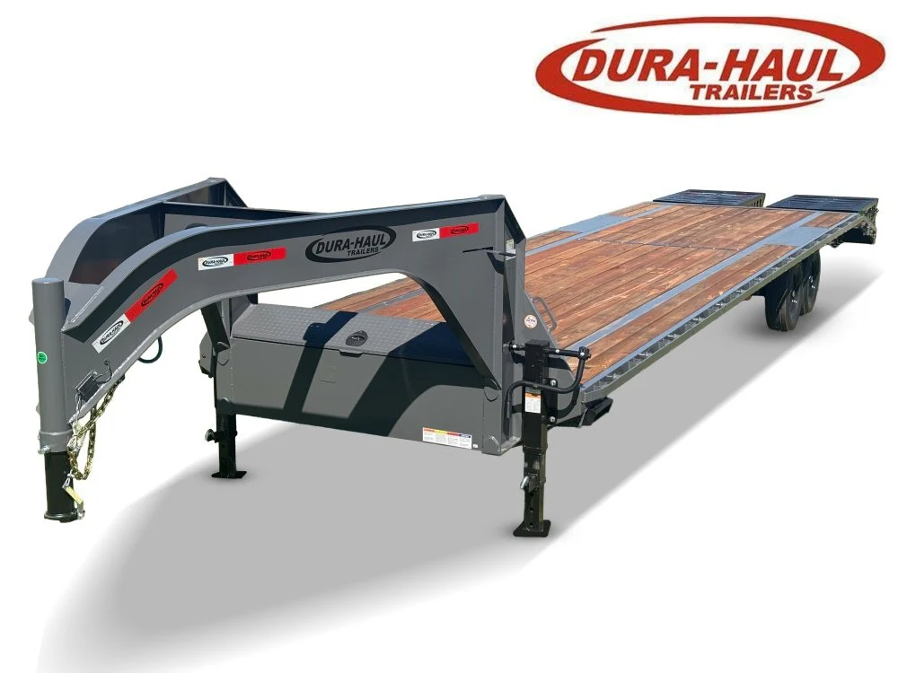 35' Dura-Haul DKO Gooseneck Hotshot Non-CDL Deckover Trailer Mega Ramps - (2) 7K Axles TU4716
