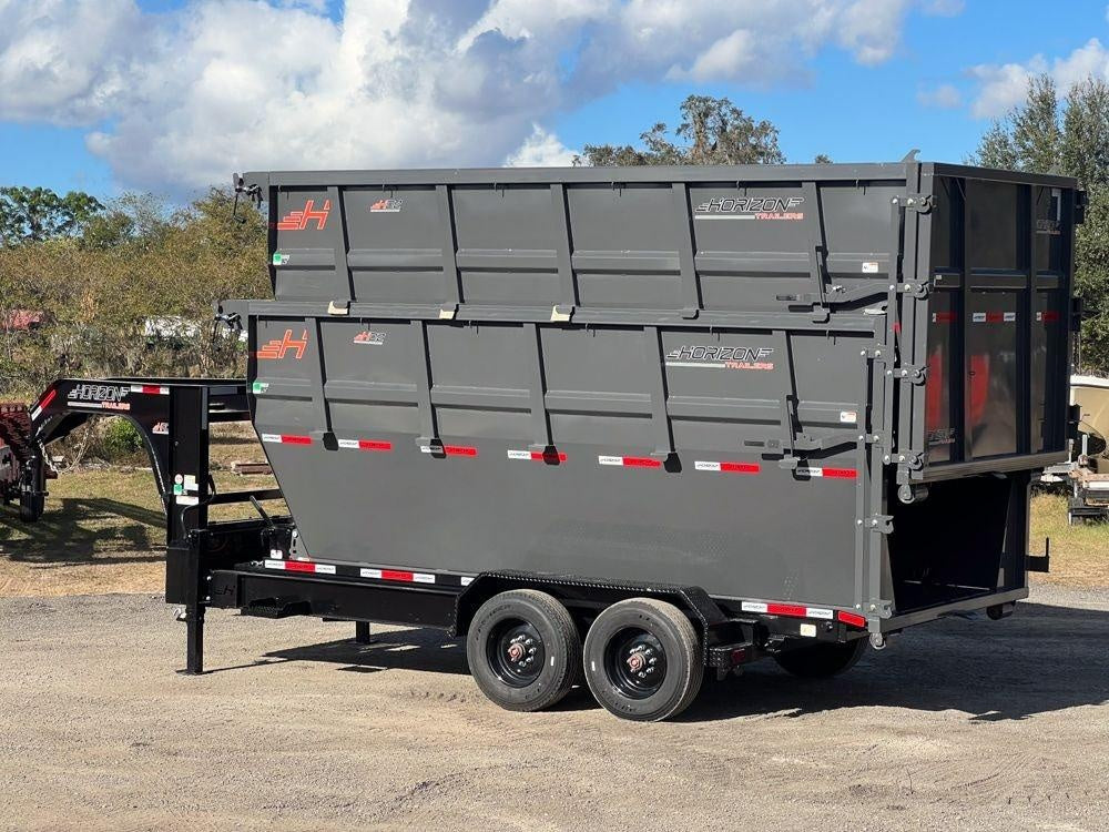 Horizon 16' HRD GN Roll off Bundle (2) 10k Axles + 2 Bins w/ 6' Walls HZN16GN10K6FTEDZ3GrayAL - Image 4