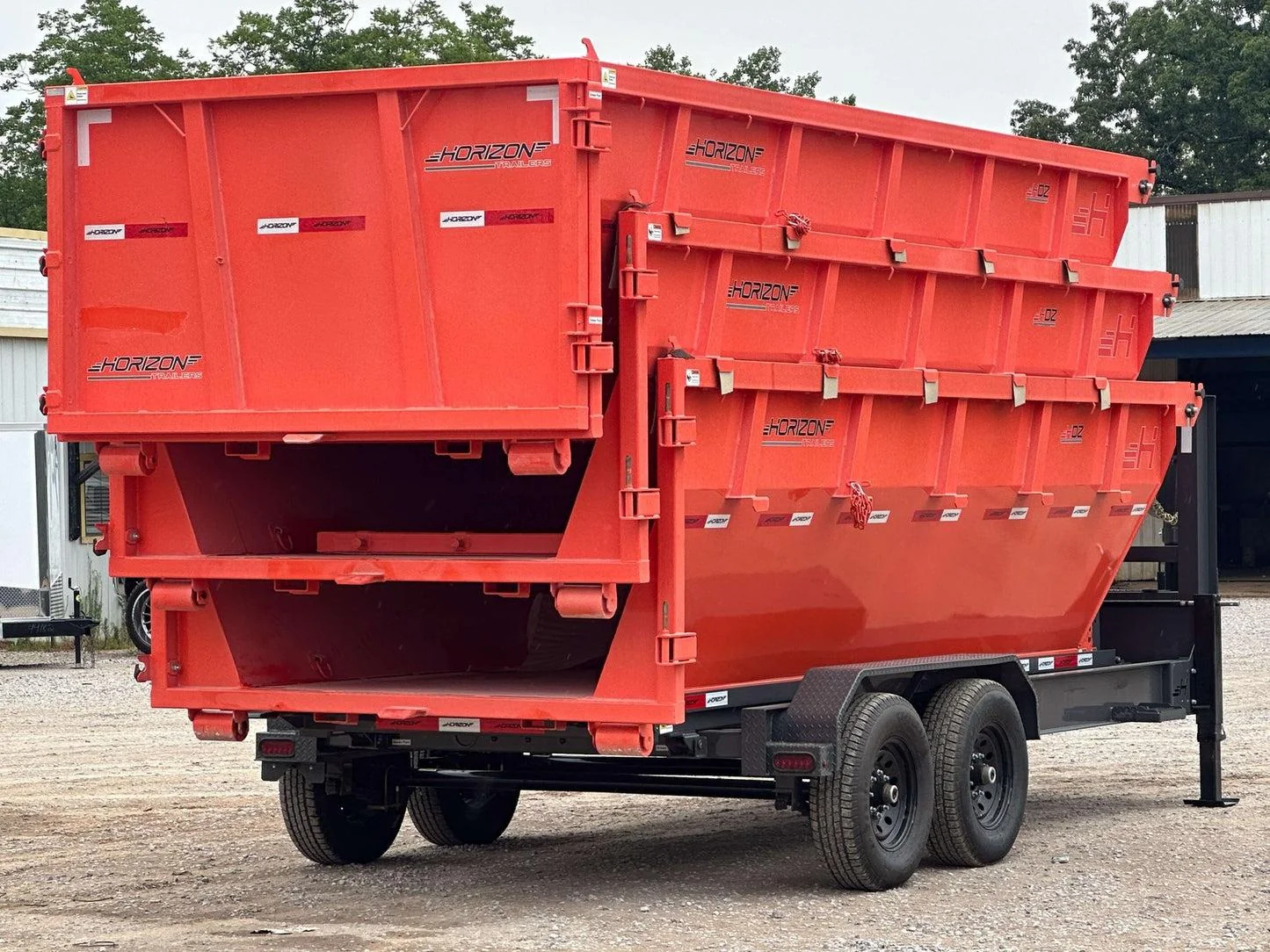 Horizon 16' RDZ GN Roll off Bundle (2) 7k Axles + 3 Bins w/ 4' Walls HZN16GN7K4FTEDZ3ORANGEAL - Image 2