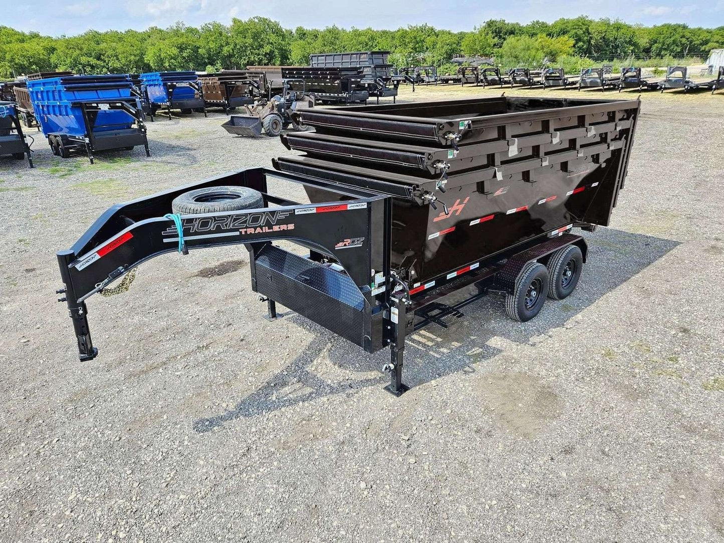 Horizon 16' RDZ GN Roll off Bundle (2) 8k Axles + 3 Bins w/ 4' Walls HZN16GN8K4FTEDZ3BLKMI