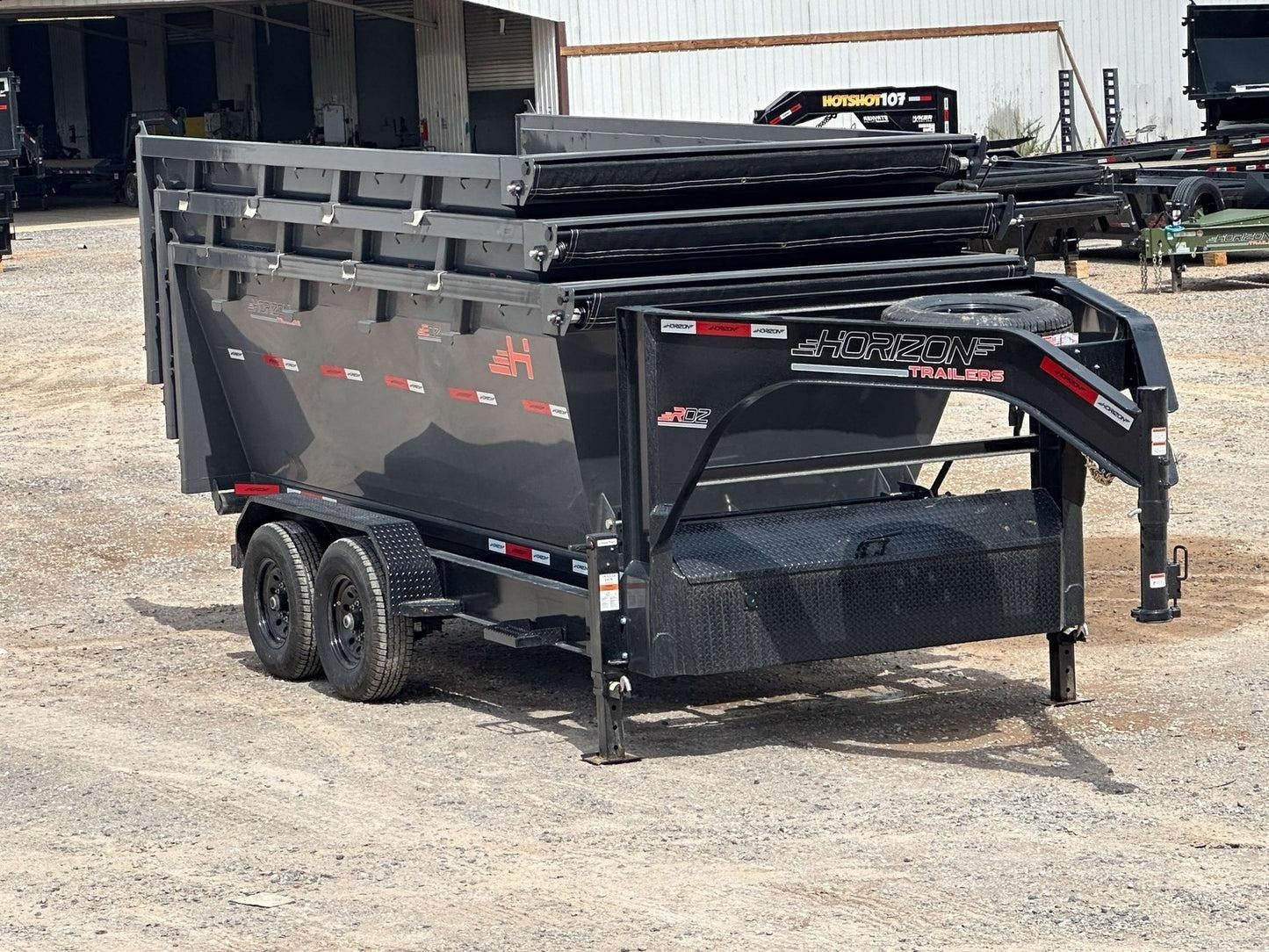 Horizon 16' RDZ GN Roll off Bundle (2) 8k Axles + 3 Bins w/ 4' Walls HZN16GN8K4FTEDZ3GrayMI - Image 10
