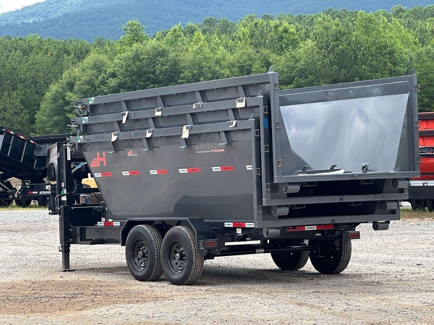 Horizon 16' RDZ GN Roll off Bundle (2) 8k Axles + 3 Bins w/ 4' Walls HZN16GN8K4FTEDZ3GrayMI - Image 6