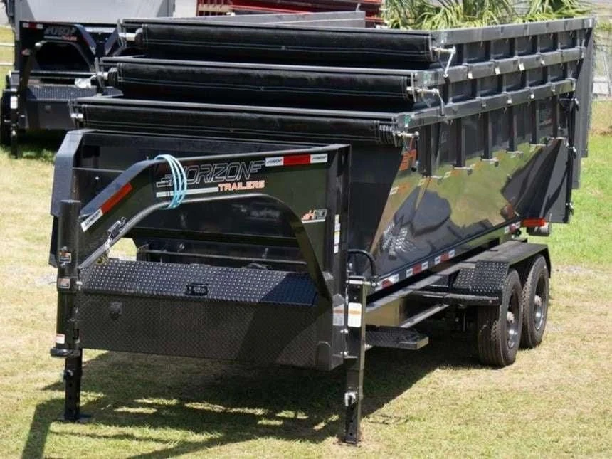 Horizon 20' HRD GN Roll off Bundle (2) 10k Axles + 3 Bins w/ 4' Walls HZN20GN10K4FTEDZ3GrayTX